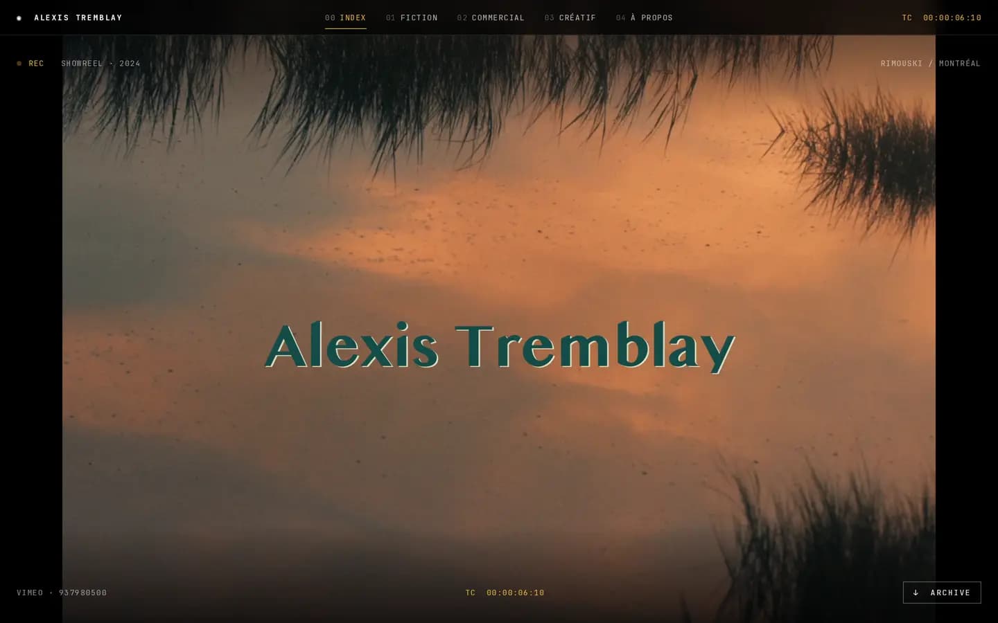 Alexis Tremblay — capture du site